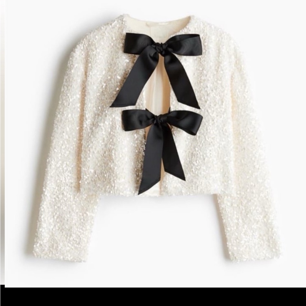 TIE-FRONT SEQUINED JACKET size Medium